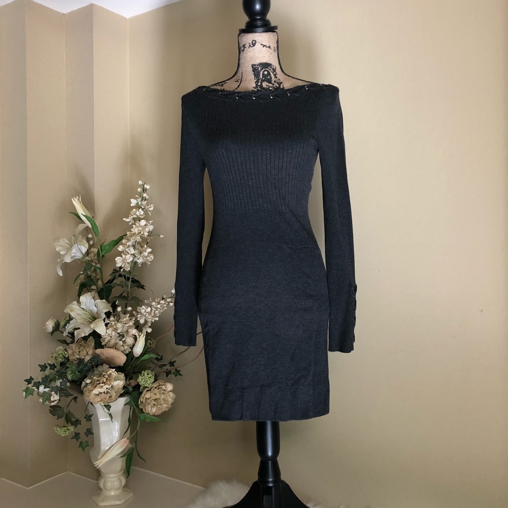 Dark gray Cache sweater dress. Size S.